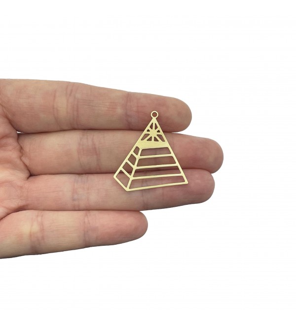 Raw Brass Pyramid Charms, Brass Triangle Charms, Geometric Earring Charms, Pyramid Pendant, Laser Cut Jewelry Making Supplies RW-2162