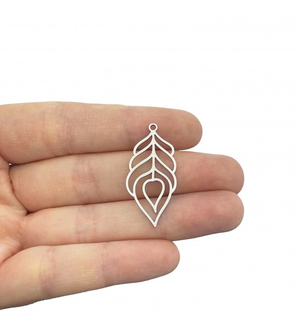 Stainless Steel Geometric Leaf Charm, Laser Cut Leaf Charm Pendant, Earring Findings, Jewelry Making Supplies STL-4171