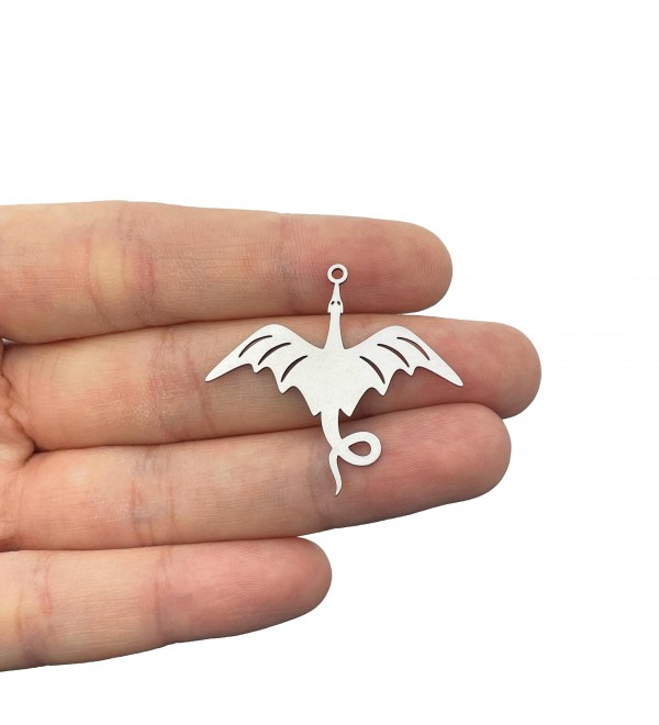 Stainless Steel Dragon Charm, Dragon Pendant, Steel Earring Charms, Animal Charms, Laser Cut Jewelry Making Supplies Findings STL-4192