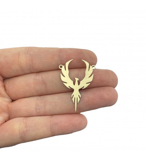 Raw Brass Phoenix Charm, Phoenix Pendant, Brass Charms for Jewelry Making, Laser Cut Jewelry Making Supplies, DIY Earring Connectors RW-2199