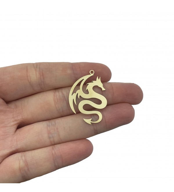 Raw Brass Dragon Charm, Dragon Pendant, Brass Earring Charms, Jewelry Making Supplies Findings, Laser Cut Jewelry RW-2165