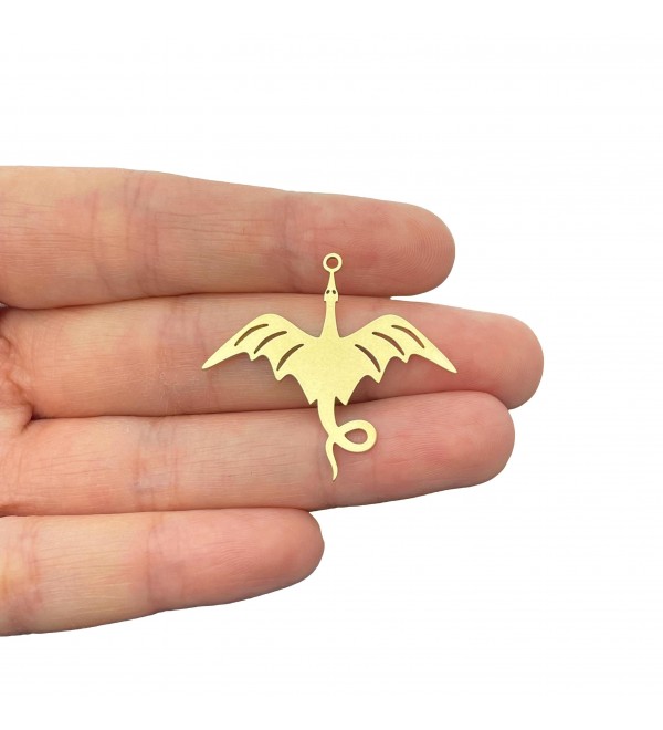 Raw Brass Dragon Charm, Dragon Pendant, Brass Earring Charms, Animal Charms, Laser Cut Jewelry Making Supplies Findings RW-2192