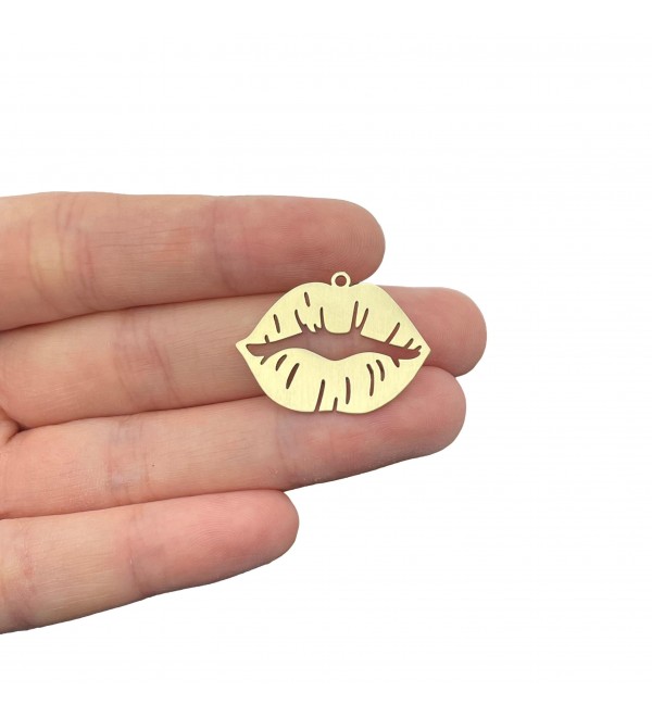 Raw Brass Lip Charms, Fun Lips Pendant for Personalized Jewelry Making Accessories, Brass Earring Findings, Jewelry Making Supplies RW-2228