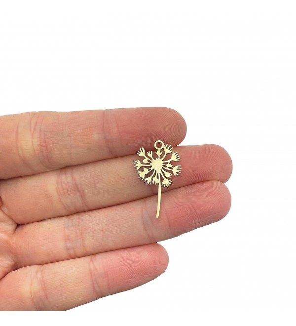 Raw Brass Dandelion Charm, Dandelion Flower Earring Charms, Flower Pendant, Brass Findings, Jewelry Making Supplies, Laser Cut Charm RW-2239