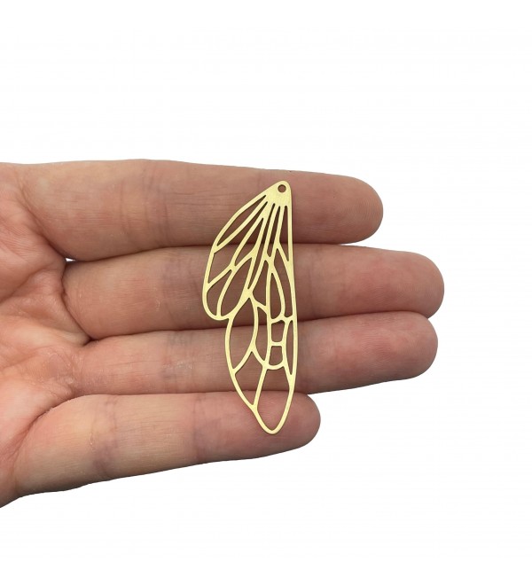 Raw Brass Dragonfly Wing Charm, Geometric Wing Pendants, DIY Dragonfly Wing Earrings Brooch, Laser Cut Brass Jewelry Components RW-2238